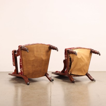 Fauteuil et Chaise Umbertine Noyer Italie XIX Siècle