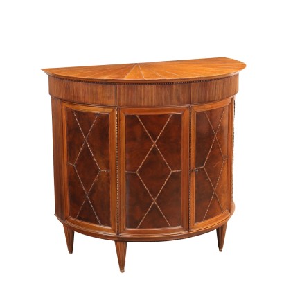 Demi Lune Schrank Nussbaum Italien 1950er