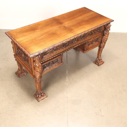 antiquariato, scrivania, antiquariato scrivanie, scrivania antica, scrivania antica italiana, scrivania di antiquariato, scrivania neoclassica, scrivania del 800,Scrivania a Giorno Neorinascimento