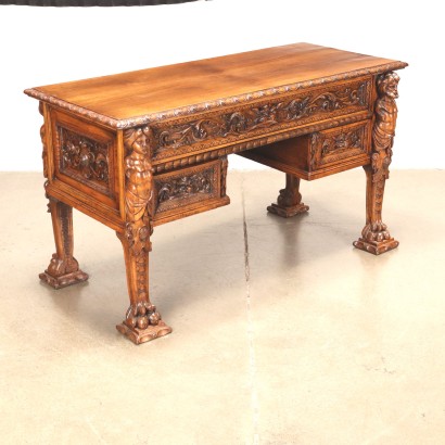 antiquariato, scrivania, antiquariato scrivanie, scrivania antica, scrivania antica italiana, scrivania di antiquariato, scrivania neoclassica, scrivania del 800,Scrivania a Giorno Neorinascimento