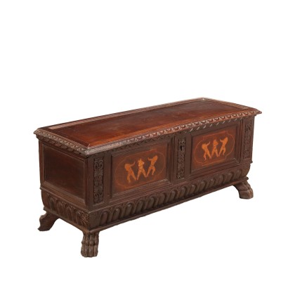 Barock Truhe Nussbaum Italien XVII Jhd