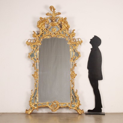 Miroir Baroque Bois Italie XVIII Siècle