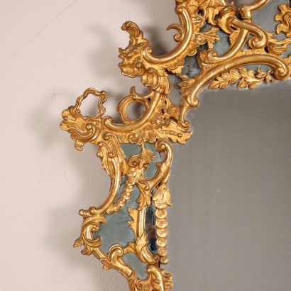 Miroir Baroque Bois Italie XVIII Siècle