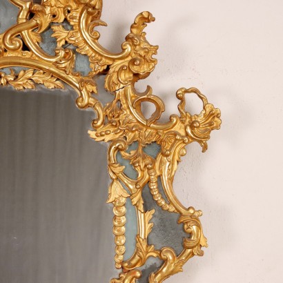 Miroir Baroque Bois Italie XVIII Siècle