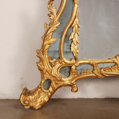 Miroir Baroque Bois Italie XVIII Siècle