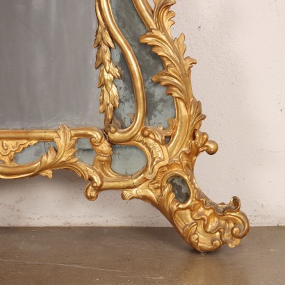 Miroir Baroque Bois Italie XVIII Siècle