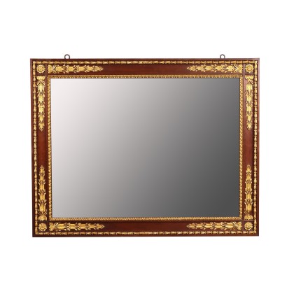 Cadre Ancien Néoclassique Piémontais '700 Acajou Bois Doré Miroir