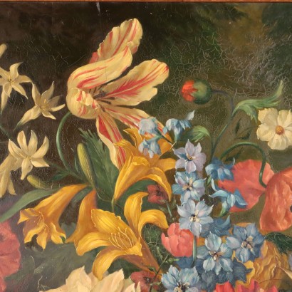 arte, arte italiana, pittura novecento italiana,Natura morta con fiori in vaso