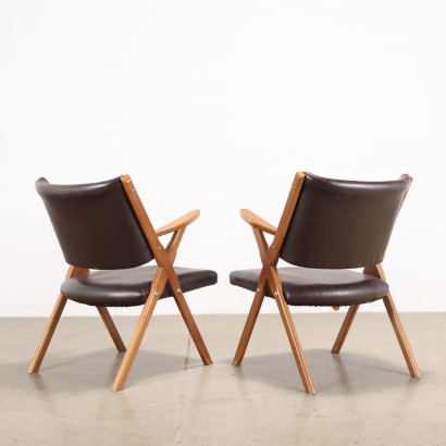 modernariato, modernariato di design, poltrona, poltrona modernariato, poltrona di modernariato, poltrona italiana, poltrona vintage, poltrona anni '60, poltrona design anni 60,Coppia Poltroncine Anni 50-60