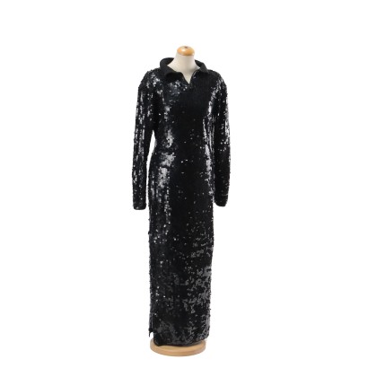 Vintage Evening Dress Wool Size 12 Italy 1980s