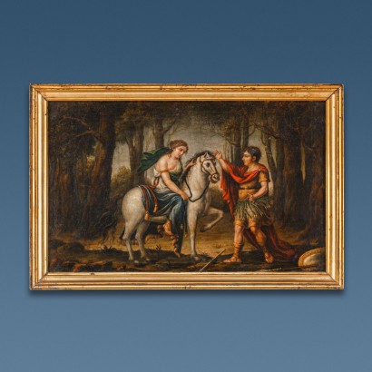 Groupe de 4 Peintures O. Furioso Huile sur Toile Italie XVIII Siècle