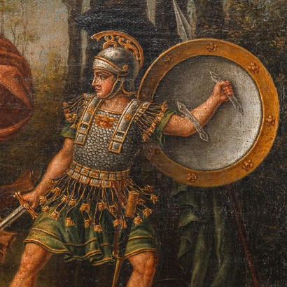 Groupe de 4 Peintures O. Furioso Huile sur Toile Italie XVIII Siècle