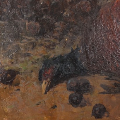 arte, arte italiana, pittura ottocento italiana,Natura Morta di Riccardo Pellegrini con%,Natura morta con fagiani melograni e ,Riccardo Pellegrini