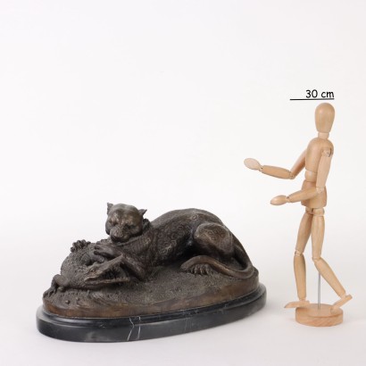 Tiger and Crocodile Bronze Europe XX Century