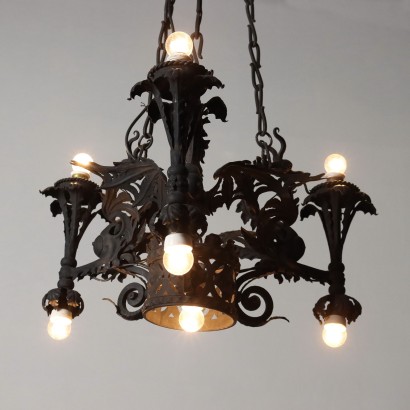 antiquariato, lampadario, antiquariato lampadari, lampadario antico, lampadario antico italiano, lampadario di antiquariato, lampadario neoclassico, lampadario del 800,Lampadario in Ferro Battuto