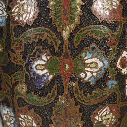 Paire de Vases Cloisonné Bronze Japon XIX-XX Siècle