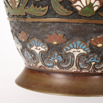 Paire de Vases Cloisonné Bronze Japon XIX-XX Siècle
