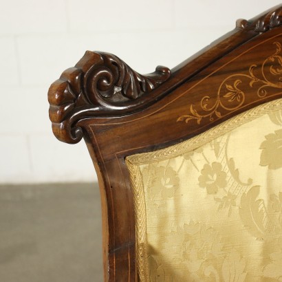 Coppia di poltrone intarsiate,Due Poltrone Carlo X