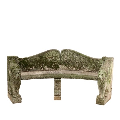 Banc d'Extérieur Ancien Ciment Italie '900 Assise Décoration