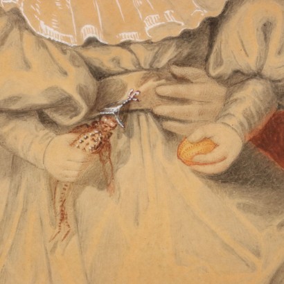 arte, arte italiana, pittura ottocento italiana,Dipinto con Ritratto di Famiglia