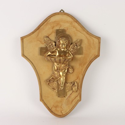 Triptych with Crucifix Bronze Italy XX Century