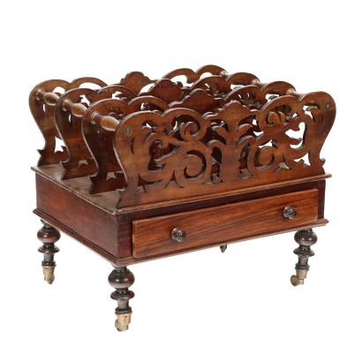 Magazine Rack Walnut Italy XIX-XX Century