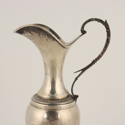 antiquariato, oggettistica, antiquariato oggettistica, oggettistica antica, oggettistica antica italiana, oggettistica di antiquariato, oggettistica neoclassico, oggettistica del 800,Brocca con Piattino in Argento Greggio%2