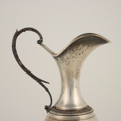antiquariato, oggettistica, antiquariato oggettistica, oggettistica antica, oggettistica antica italiana, oggettistica di antiquariato, oggettistica neoclassico, oggettistica del 800,Brocca con Piattino in Argento Greggio%2