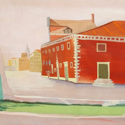 arte, arte italiana, arte Contemporanea italiana, arte Contemporanea,Dipinto di Pino Ponti ,Scorcio veneziano,Pino Ponti