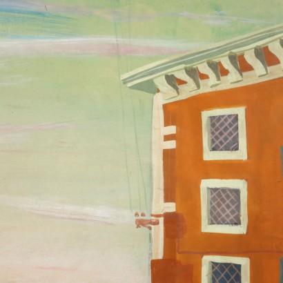 arte, arte italiana, arte Contemporanea italiana, arte Contemporanea,Dipinto di Pino Ponti ,Scorcio veneziano,Pino Ponti