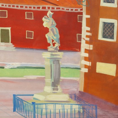 arte, arte italiana, arte Contemporanea italiana, arte Contemporanea,Dipinto di Pino Ponti ,Scorcio veneziano,Pino Ponti
