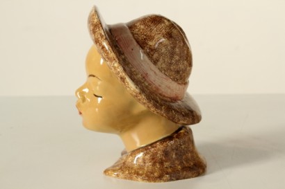 antiquariato, ceramica, anni 50, volto di fanciulla, italia, ceramiche, ceramiche anni 50, antiquariato anni 50