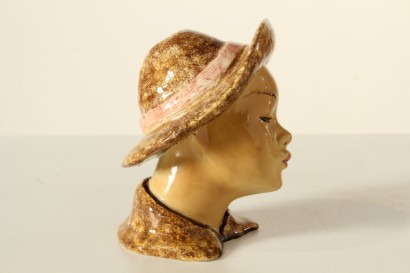 antiquariato, ceramica, anni 50, volto di fanciulla, italia, ceramiche, ceramiche anni 50, antiquariato anni 50