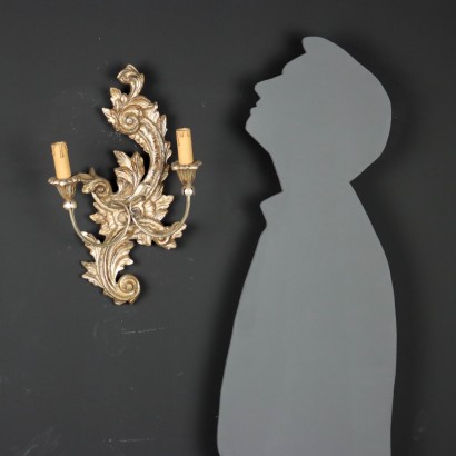 Paire d\'Appliques Style Rococo Métal Italie XX Siècle