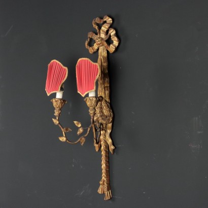 Paire d\'Applique Style Néoclassique Bois Italie XX Siècle