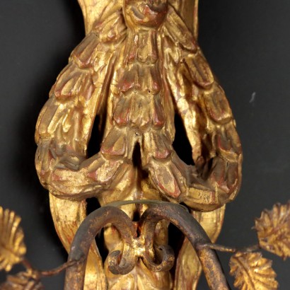 Paire d\'Applique Style Néoclassique Bois Italie XX Siècle