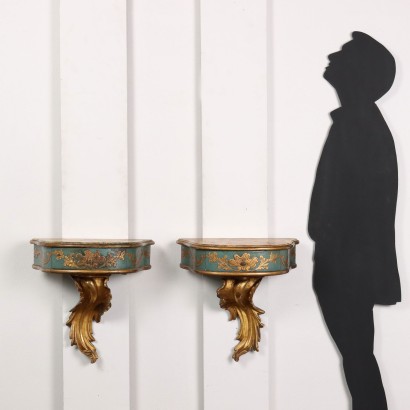 Pair of Shelves Wood Italy XX Century