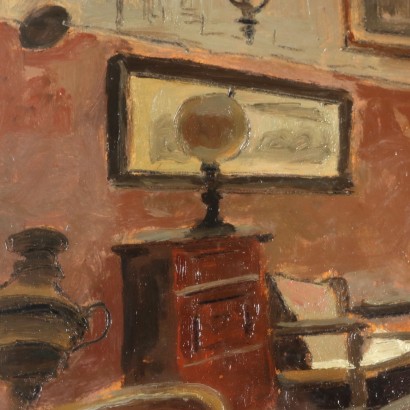 arte, arte italiana, pittura novecento italiana,Dipinto di Interno di Dino Rossi ,La bottega dell'antiquario,Dino Rossi,Dino Rossi,Dino Rossi,Dino Rossi