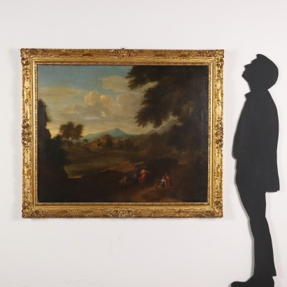 arte, arte italiana, pittura antica italiana,Dipinto Attribuito a Gaspard Dughet ,Paesaggio classico con figure,Gaspard Dughet,Gaspard Dughet,Gaspard Dughet,Gaspard Dughet,Gaspard Dughet