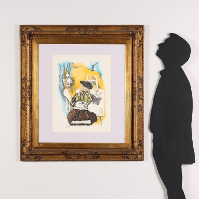 R. Guttuso Crayons sur Papier Italie XXe Siècle