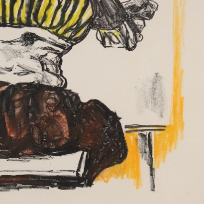 R. Guttuso Crayons sur Papier Italie XXe Siècle