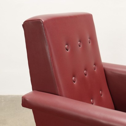 Paire de Fauteuils Cuir Synthétique Italie Années 1960
