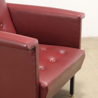 Paire de Fauteuils Cuir Synthétique Italie Années 1960