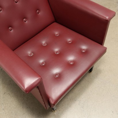 Paire de Fauteuils Cuir Synthétique Italie Années 1960