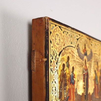 Orthodox Icon with Riza Tempera on Wood Greece XVIII-XIX Century