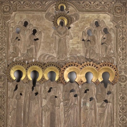 Orthodox Icon with Riza Tempera on Wood Greece XVIII-XIX Century