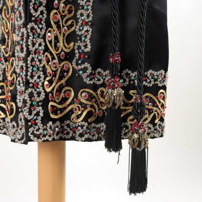 Abito Vintage con Ricami e Perline
