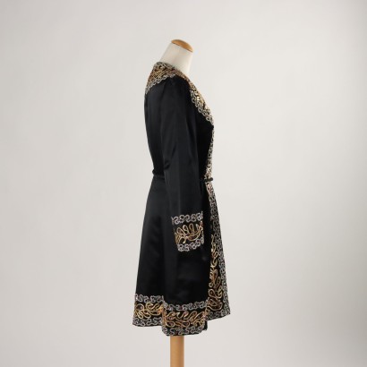 Abito Vintage con Ricami e Perline