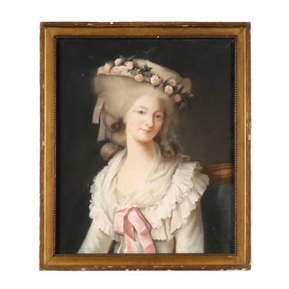 arte, arte italiano, pintura italiana antigua, retrato de una mujer noble del siglo XVIII