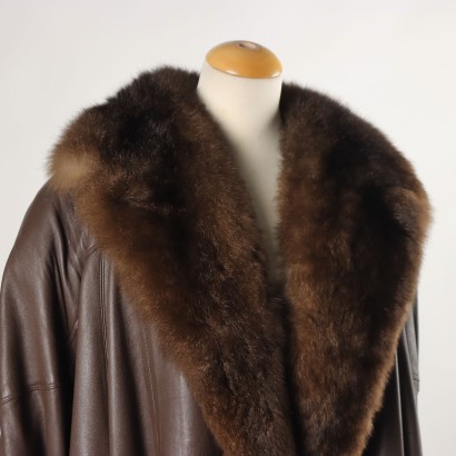 Vintage Coat Leather Size 14 Italy 1980s